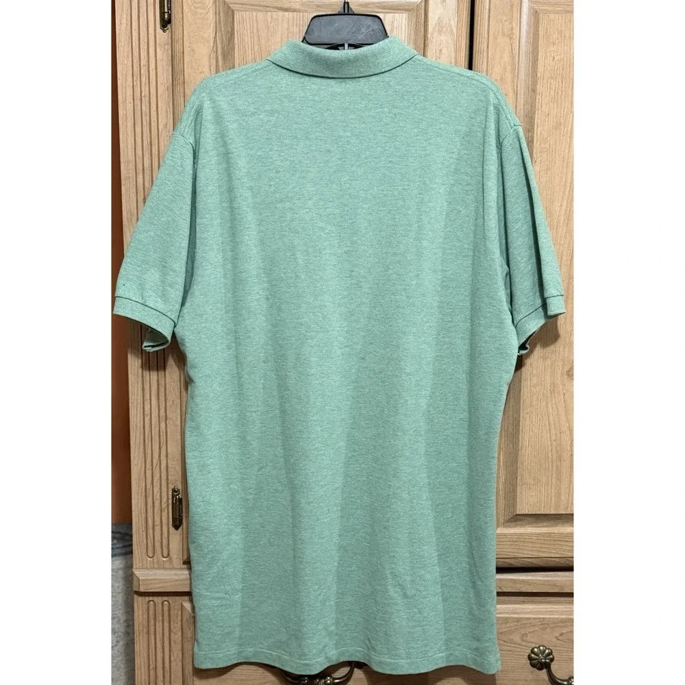 Vintage Ralph Lauren Polo Shirt Mens Sz Large Green Short Sleeve Pique Red Pony